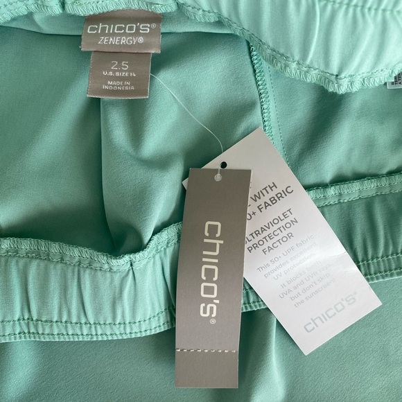 NWT Chico’s Zenergy ruched light green skirt, size 14 - Picture 5 of 6